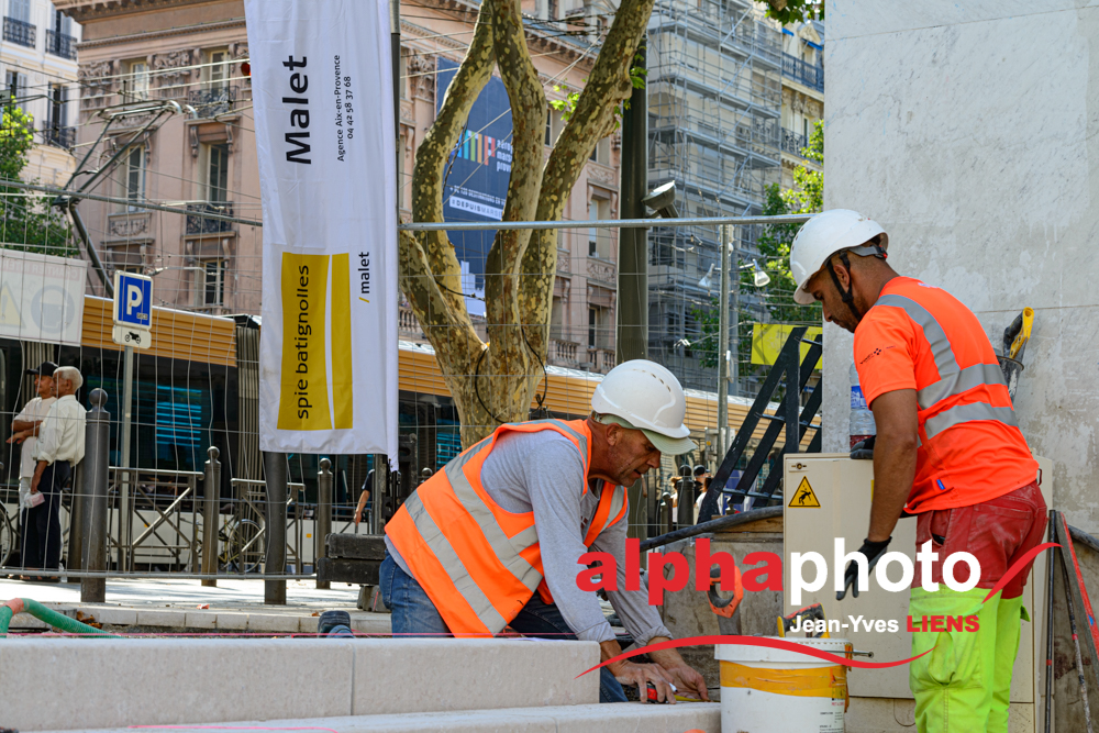Chantier Centre Bourse, Marseille, pour le groupe Spie Batignolles